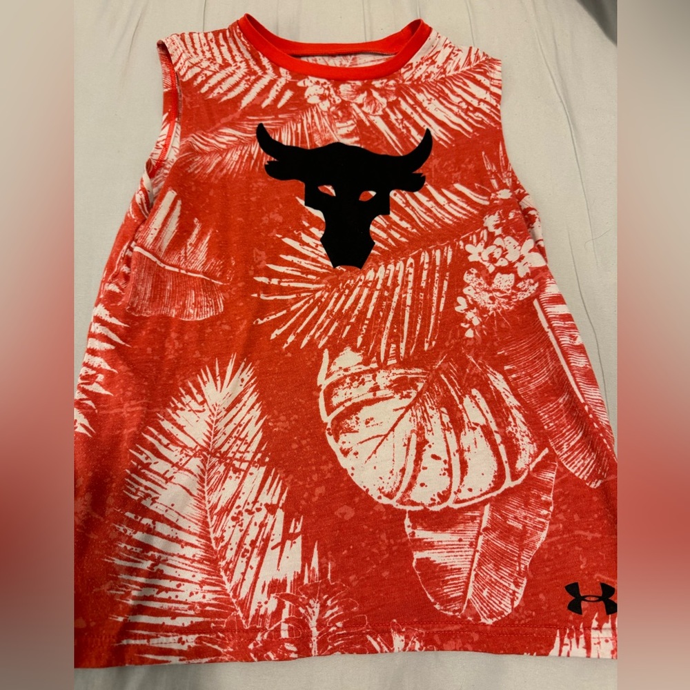 Boys Under Armour The Rock cutoff shirt